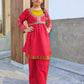 Girls Traditional Summer Frock Suit – Red with Yellow Contrast