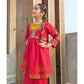 Girls Traditional Summer Frock Suit – Red with Yellow Contrast
