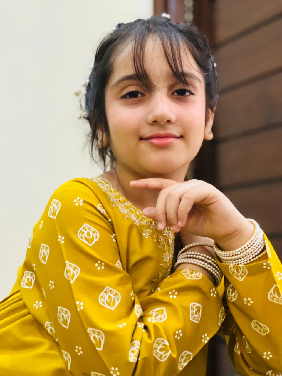 Girls Mustard Yellow Embroidered Kurta Set – Summer Collection