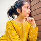 Girls Mustard Yellow Embroidered Kurta Set – Summer Collection