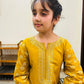 Girls Mustard Yellow Embroidered Kurta Set – Summer Collection