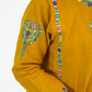 Girls Mustard Yellow Embroidered Winter Kurta Trouser Set