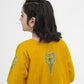 Girls Mustard Yellow Embroidered Winter Kurta Trouser Set