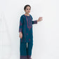 Girls Embroidered Winter Kurta Set – Teal with Pink Detailing